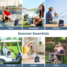 Ausic travel-friendly misting fan ideal for beach and camping.