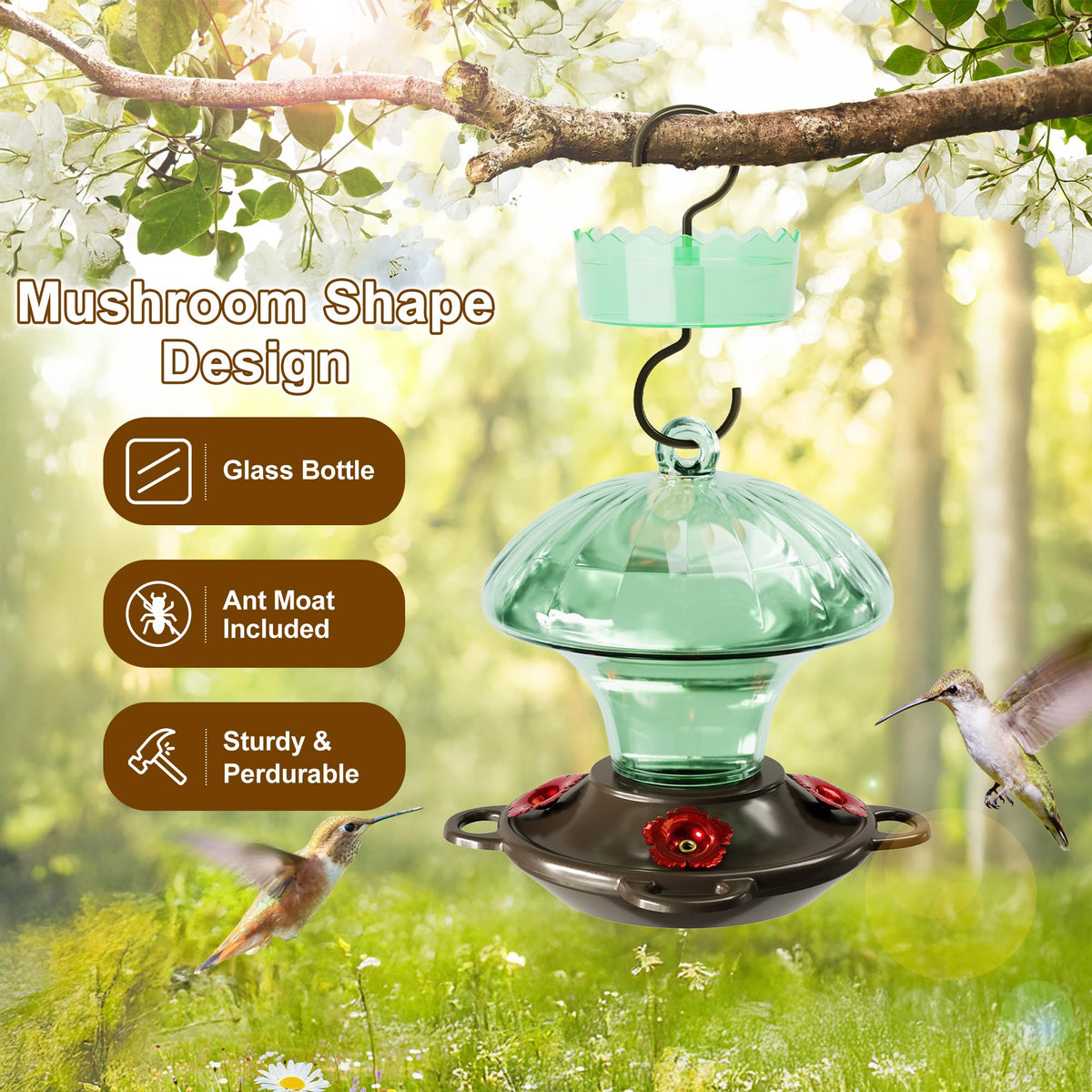 Auslar ant moat and bee guard protect nectar from insects during feeding.