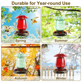 Auslar barn lantern shaped hummingbird feeder adds decorative charm