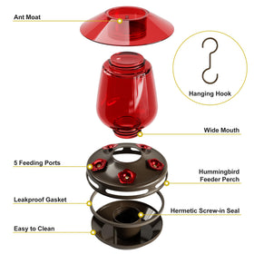 Auslar leakproof base keeps nectar secure during outdoor use