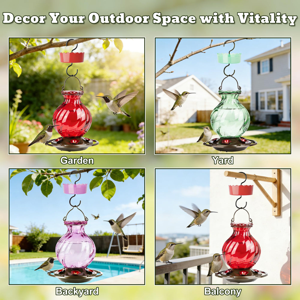 Auslar netted flower bud bottle adds decorative garden flair.