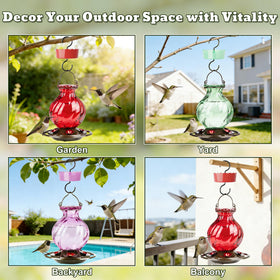 Auslar netted flower bud bottle adds decorative garden flair.
