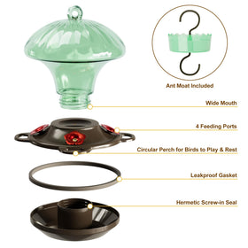 Auslar leakproof gasket prevents nectar leaks for mess-free outdoor feeding.