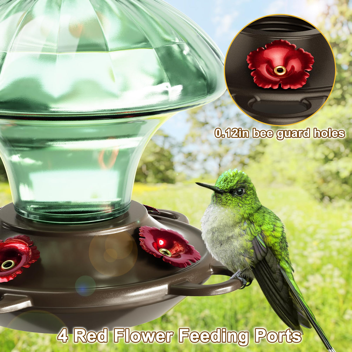 Auslar rustproof metal base keeps the feeder stable in outdoor spaces.