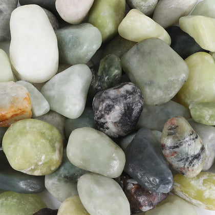 Ausluru river rocks 1-2 inch closeup for durable outdoor decor and natural color.