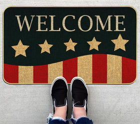 AUSTAB American independence doormat suited for outdoor and indoor use