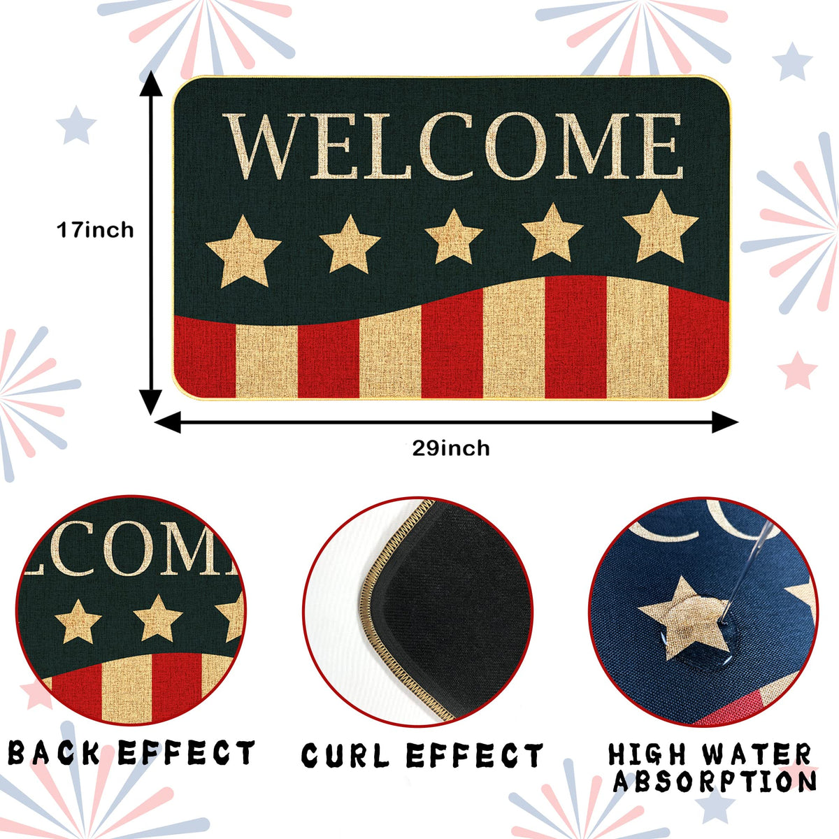 AUSTAB low-profile 17x29 doormat for slim entry spaces