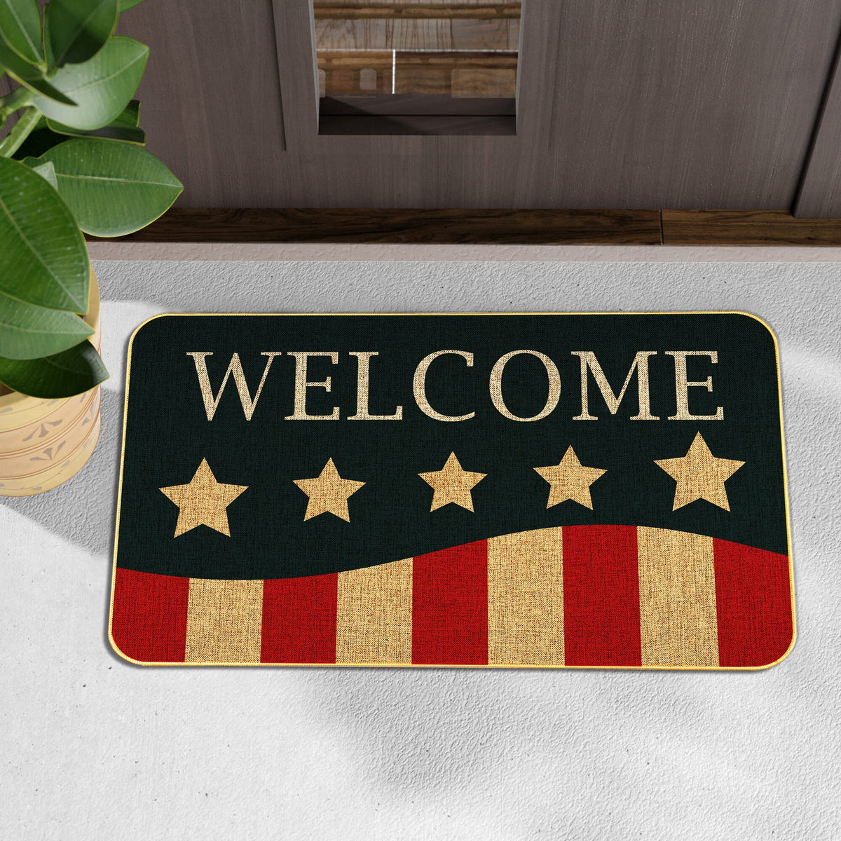 AUSTAB patriotic decor mat ideal for indoor or outdoor entrances
