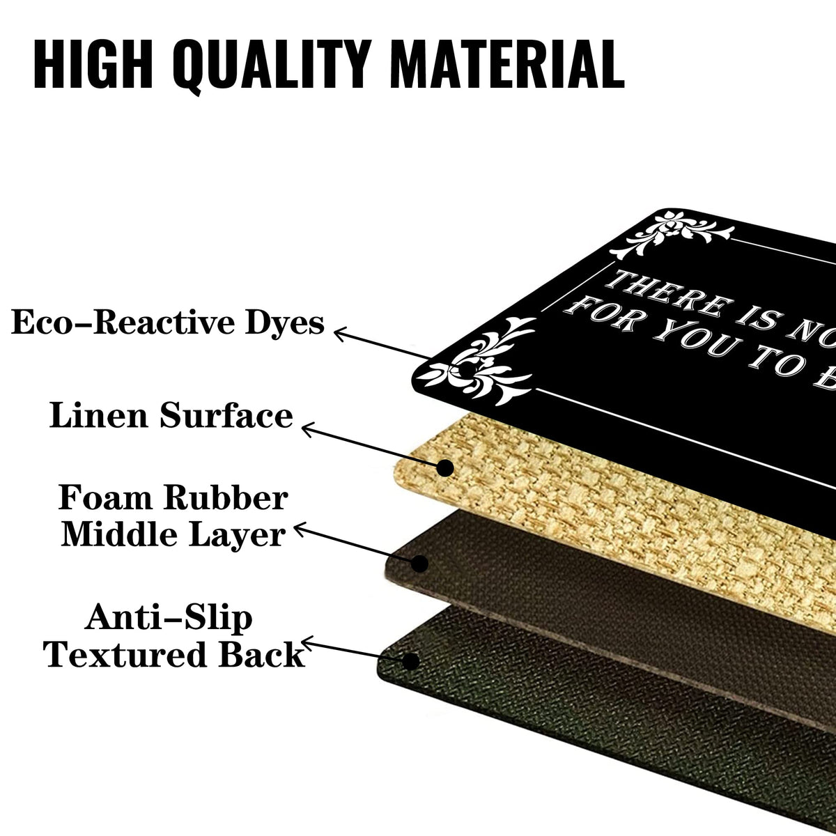 AUSTAB black decorative doormat showcases slogan and modern styling