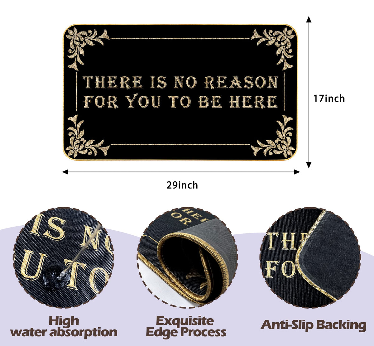 AUSTAB entrance mat for indoor and outdoor use, bold black design