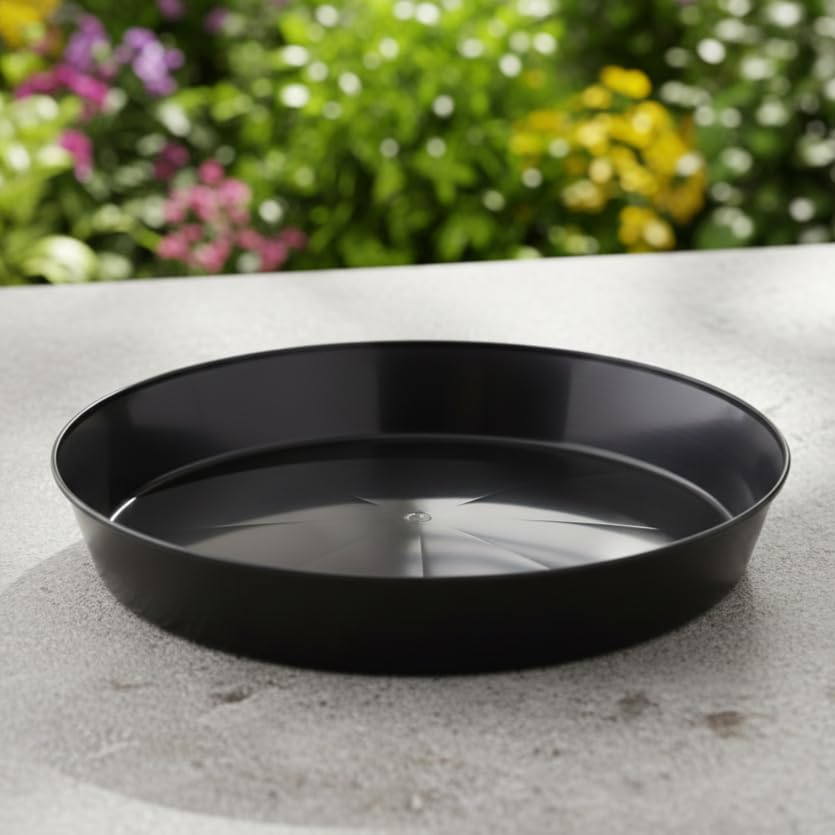 Austin Planter heavy-duty saucer withstands years of outdoor use