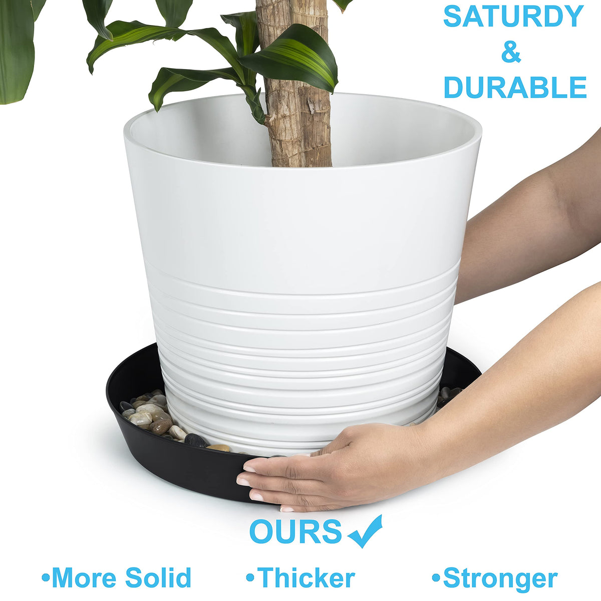 Austin Planter USA-made eco-friendly polypropylene saucer