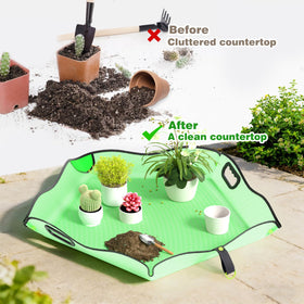 Austion repotting mat waterproof surface prevents spills while you pot plants.