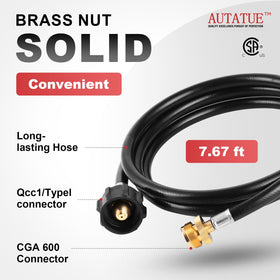 AUTATUE brass connectors ensure a tight seal for safe gas transfer.