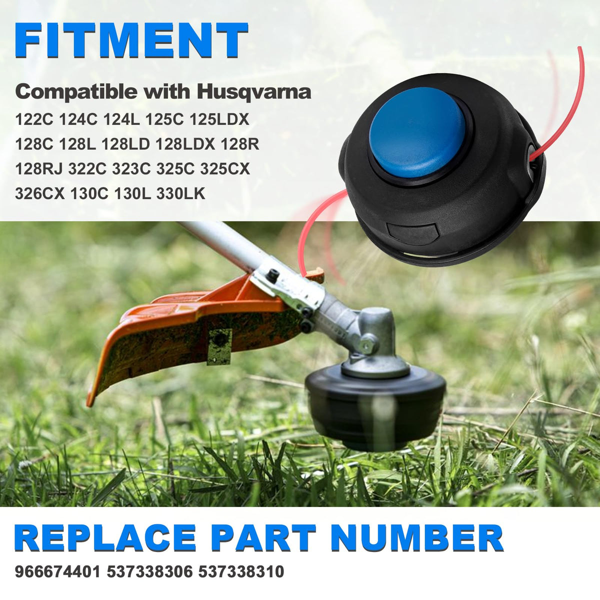 AUTOBABA T25 Tap Advance Trimmer Head with split design enabling quick line replacement.