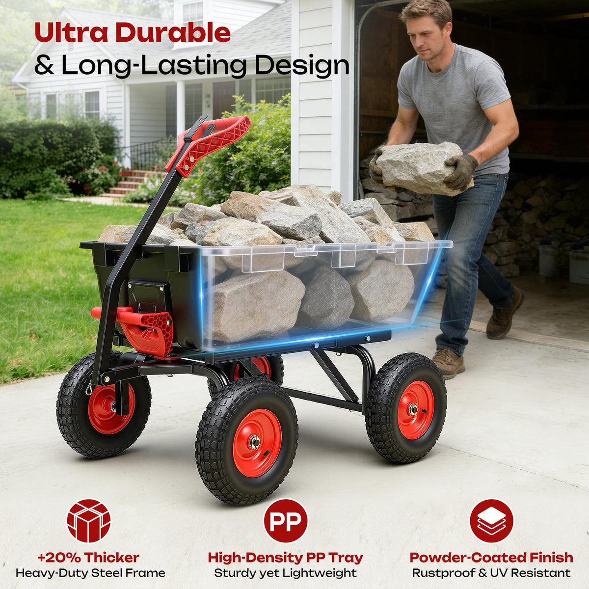 Autodaya durable mesh cover protects cargo during transport.