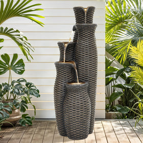 Autodaya faux-rattan texture close-up reveals detailed weave for natural outdoor charm.