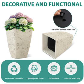 Autodaya heavy-duty resin planter resilient to impacts and weather