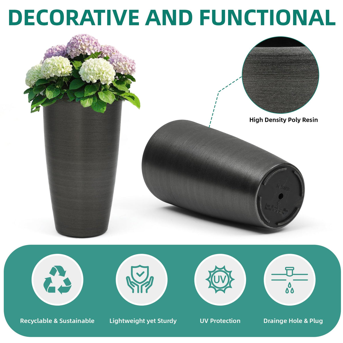 Autodaya indoor-outdoor planter suited for patio living room or garden.