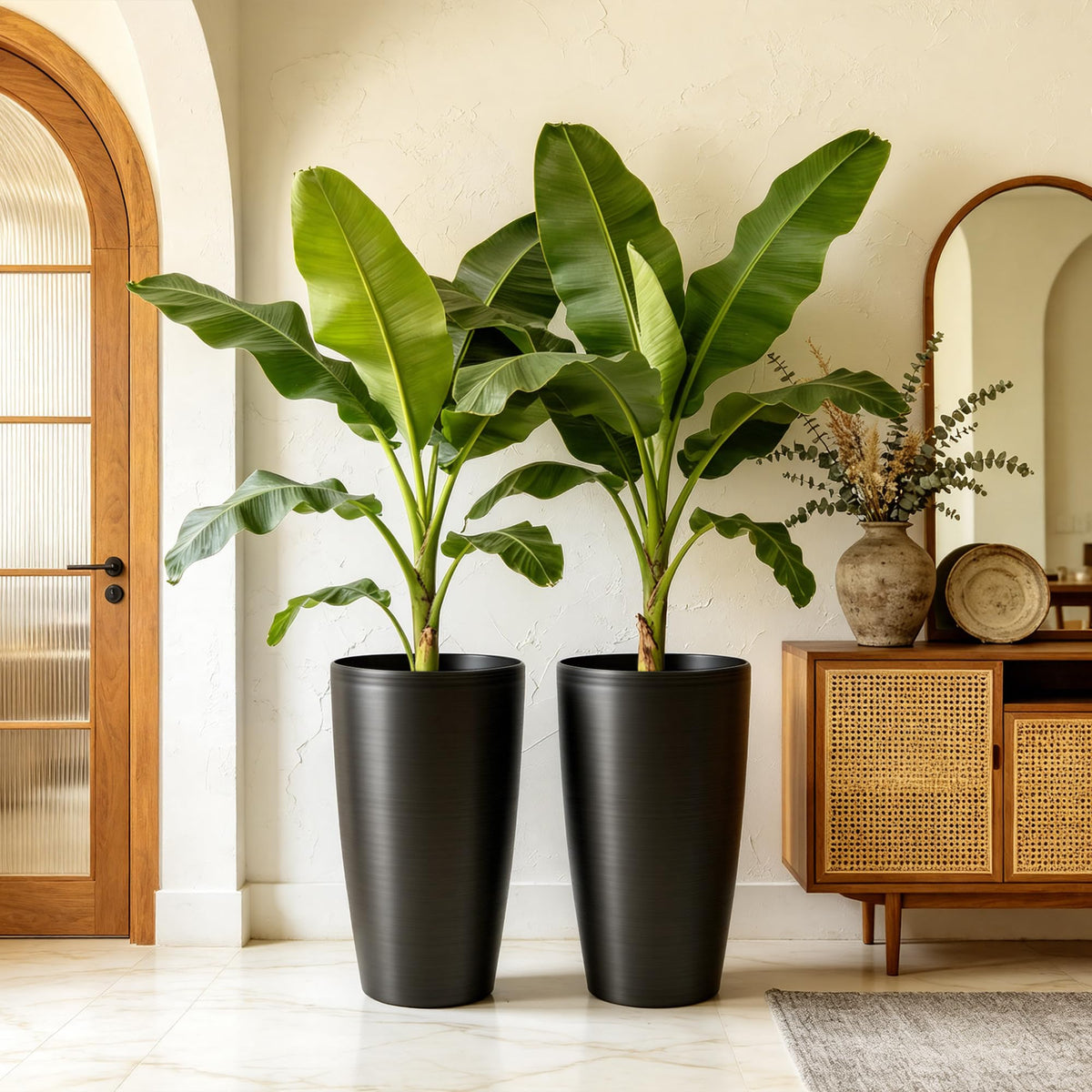 Autodaya UV-resistant all-weather planter standing strong in sun and rain.