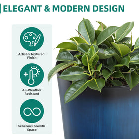 Autodaya planter with drainage hole and plug for watering control