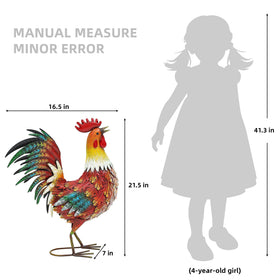 Autodaya metal rooster statue makes a thoughtful garden gift for lovers