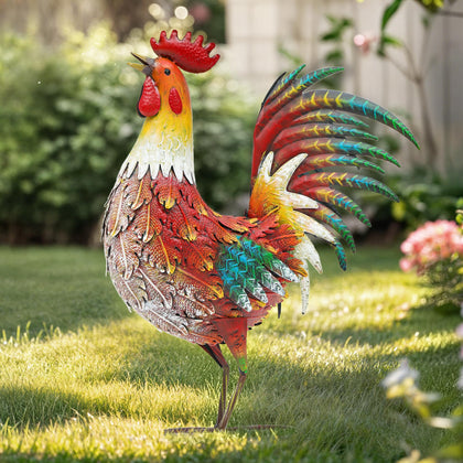 Autodaya rooster yard decor full view highlights an eye-catching outdoor centerpiece