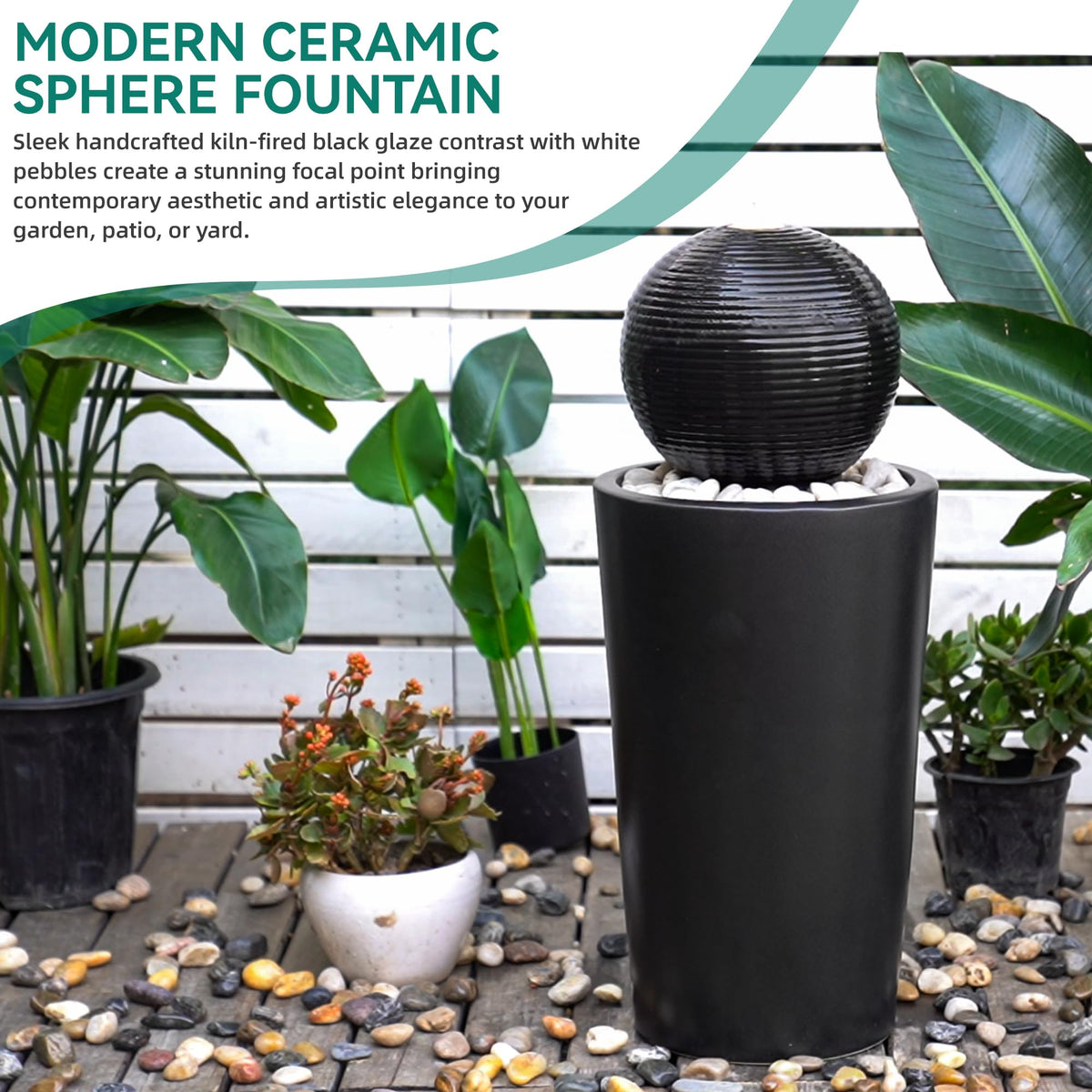 Autodaya trickling water feature, calming sounds for patios and yards.
