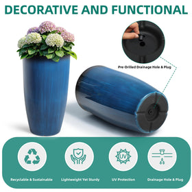 Autodaya UV-protected, weather-ready planters endure sun and rain