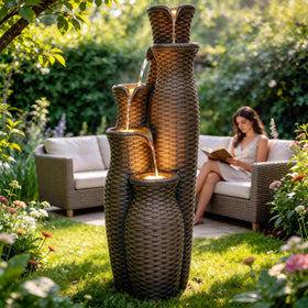 Autodaya waterfall cascade detail highlights soothing multi-tier flow.