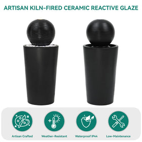 Autodaya weather-resistant ceramic construction, durable outdoor fountain for year-round use.