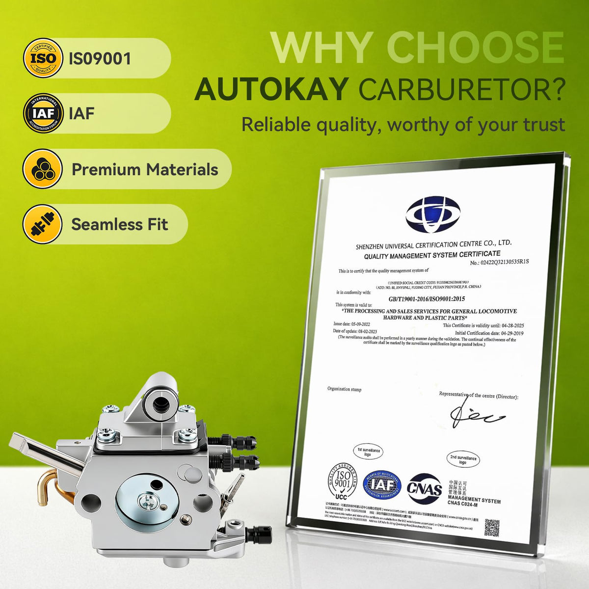 Autokay MS250 fuel tank vent assembly supports venting and smooth operation