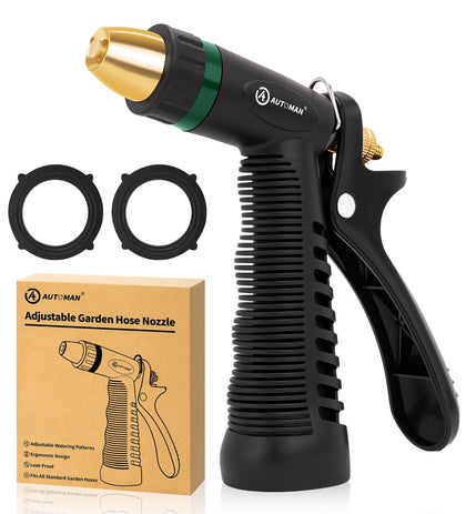 AUTOMAN Garden Hose Nozzle adjustable jet for powerful cleaning and precise watering.