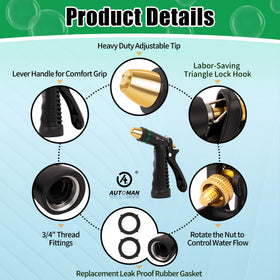 AUTOMAN Hose Nozzle leak-proof front and near-thread design for standard hoses.
