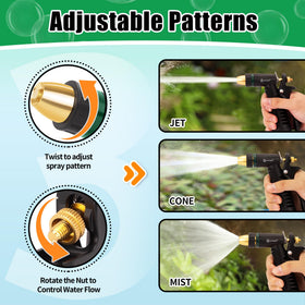 AUTOMAN Garden Hose Nozzle mist spray mode ideal for gentle plant watering.