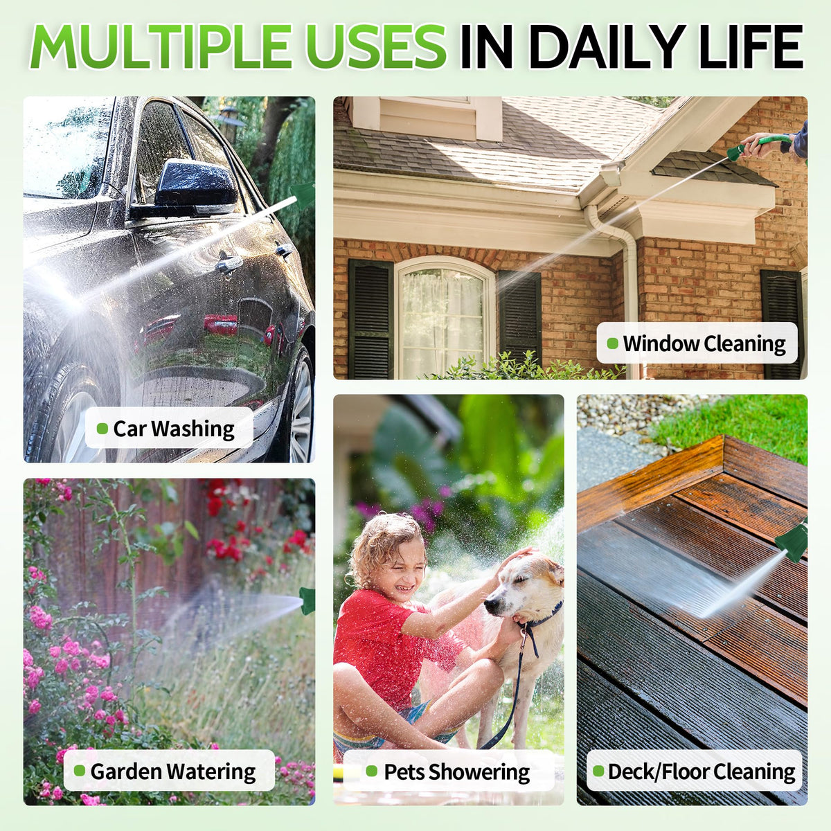 AUTOMAN versatile nozzle ideal for watering, washing cars, and pets