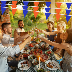 AuTop folded pennant banner stores compactly for travel and storage.