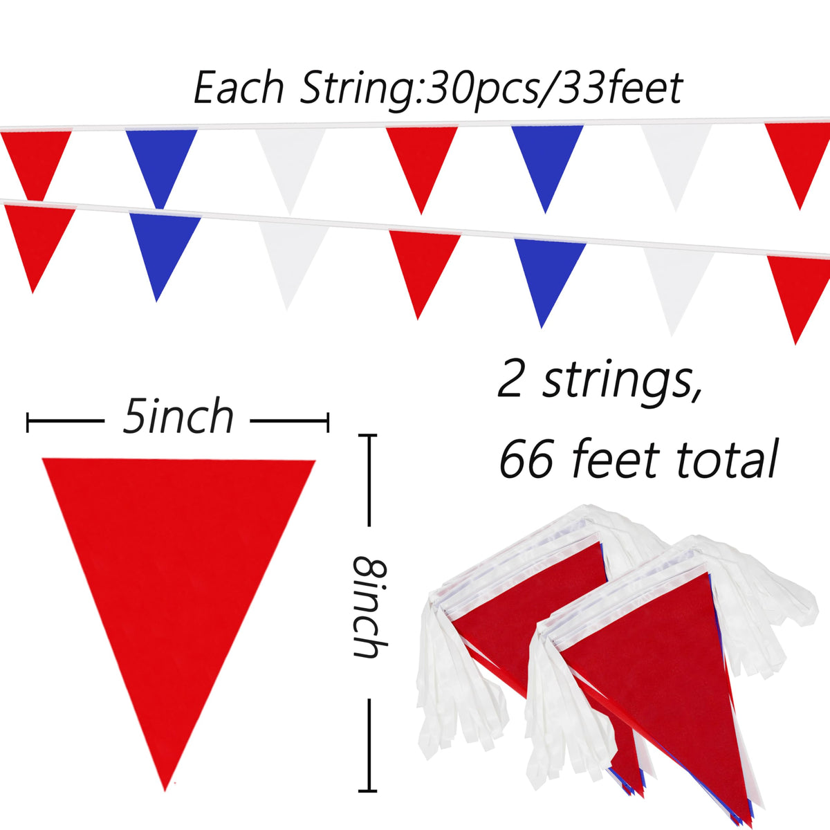 AuTop easy-hang pennants string simplifies setup for parties and small venues.
