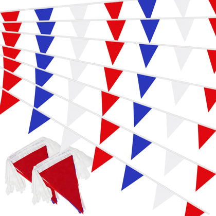 AuTop red-white-blue pennants banner brightens outdoor gatherings with patriotic flair.