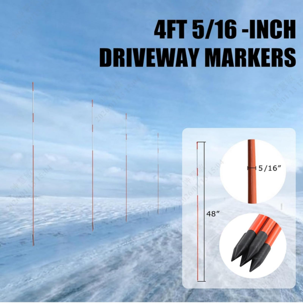 Autoparts fiberglass stakes, flexible and durable, rebounds after impact.