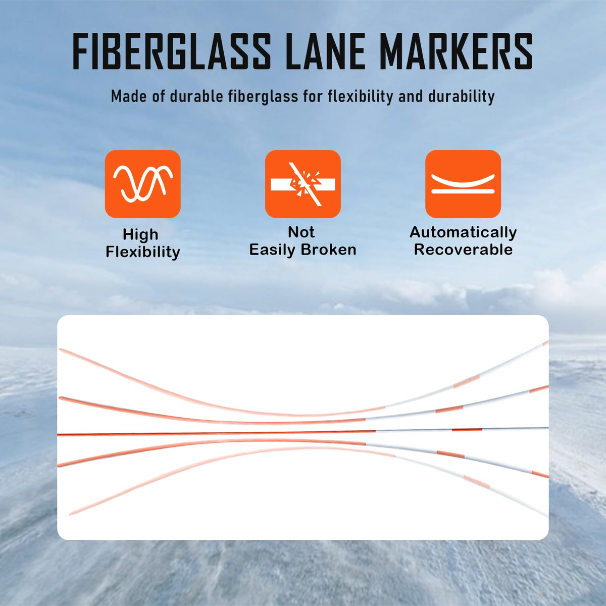 Autoparts heavy-duty markers provide winter visibility for driveways and property lines.