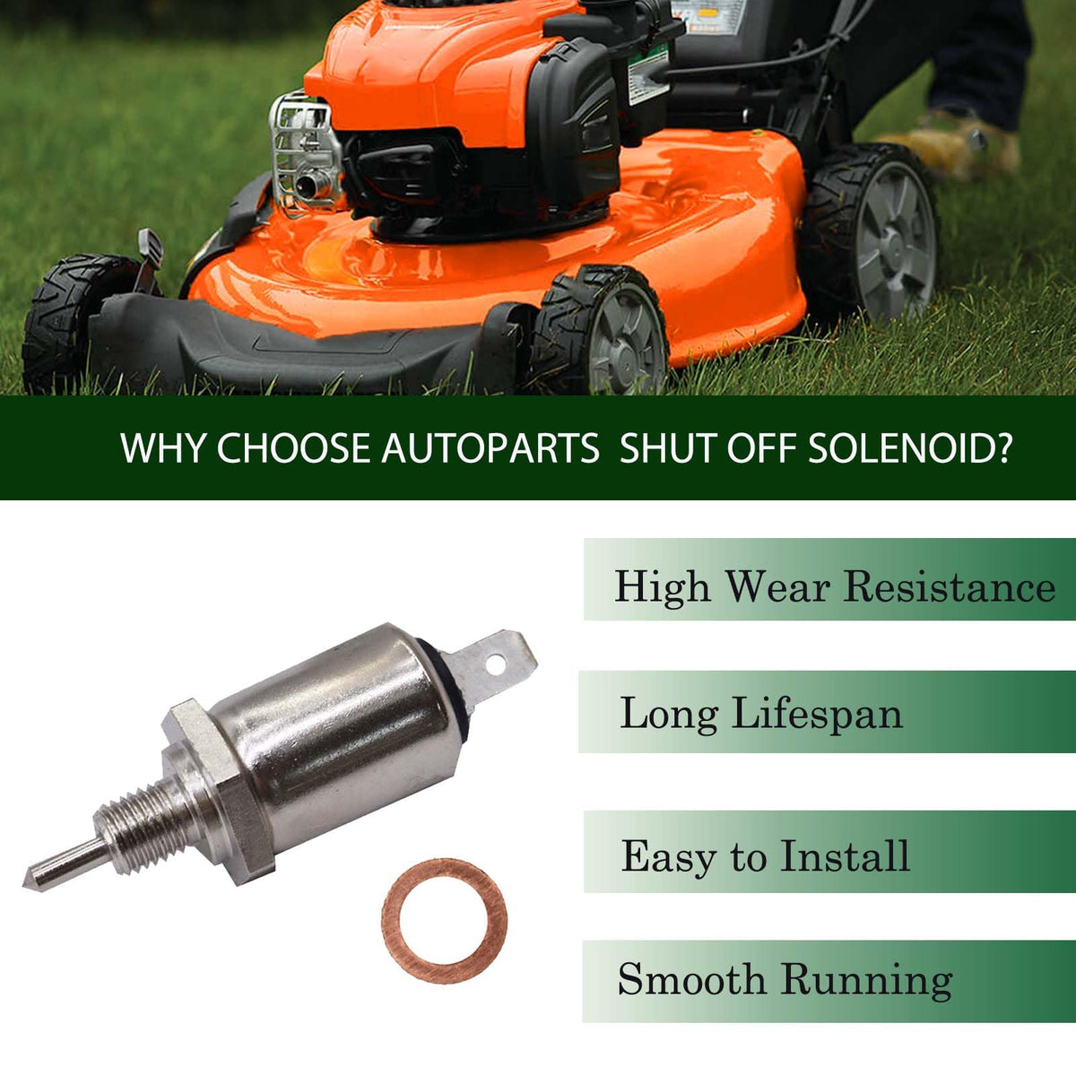 Autoparts OE-replacement solenoid; reliably tested for dependable engine shutdown.