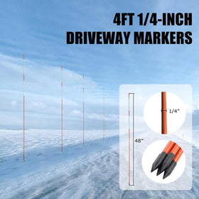 Autoparts snow stake 48in shown with tapered end for easy ground insertion.