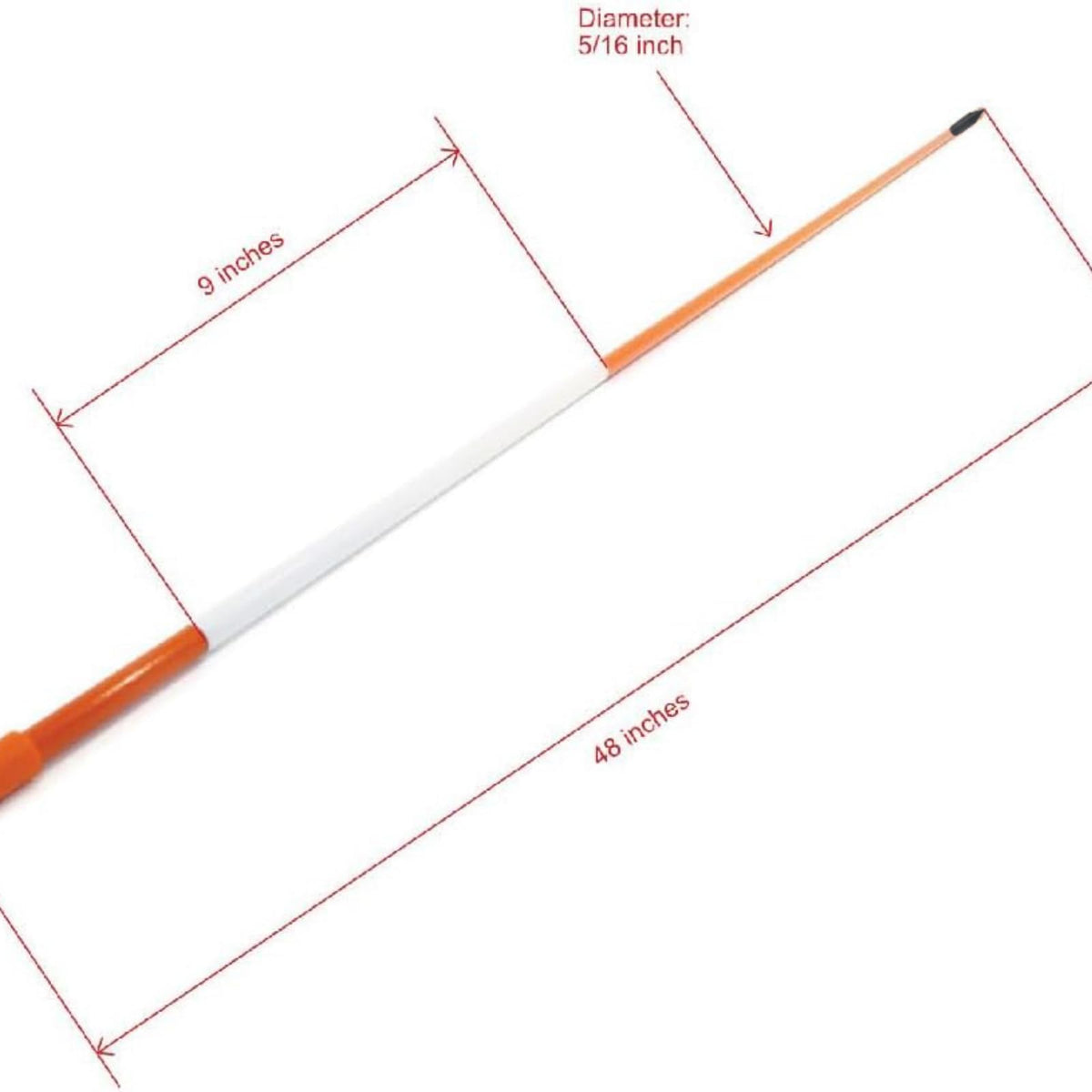 Autoparts fiberglass snow stake 5/16 inch diameter shows winter flexibility