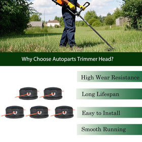 Autoparts installation-ready trimmer head closeup illustrating simple attachment