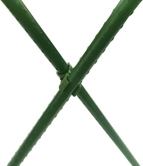 Auto-plaza garden stake connector demonstrates diagonal bracing for added plant support