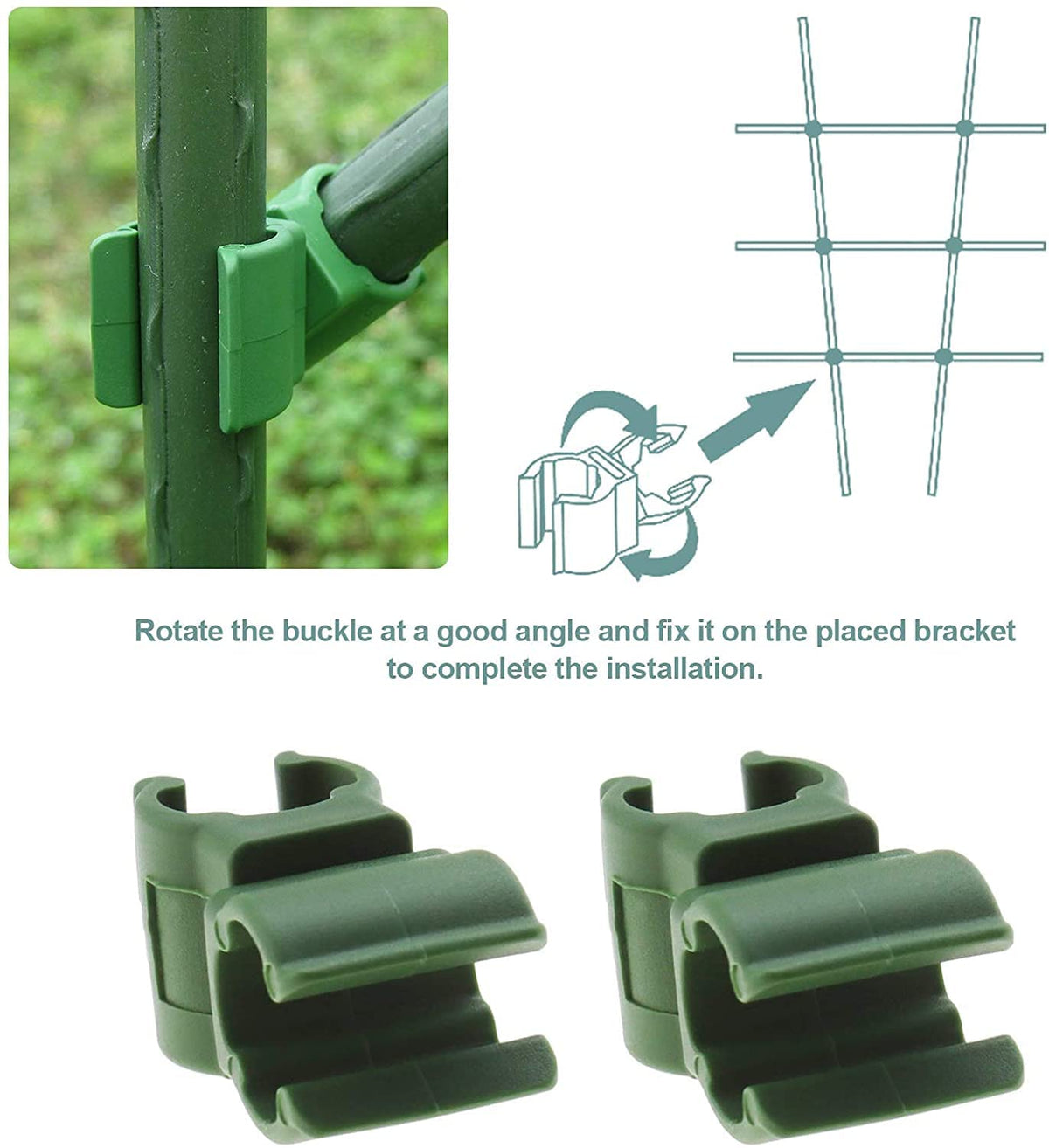 Auto-plaza clip used in balcony garden for tidy, stable climbing support