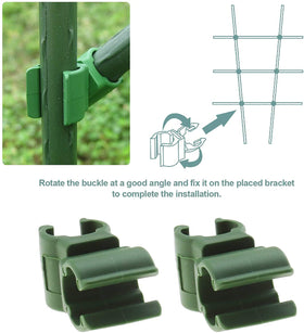 Auto-plaza clip used in balcony garden for tidy, stable climbing support