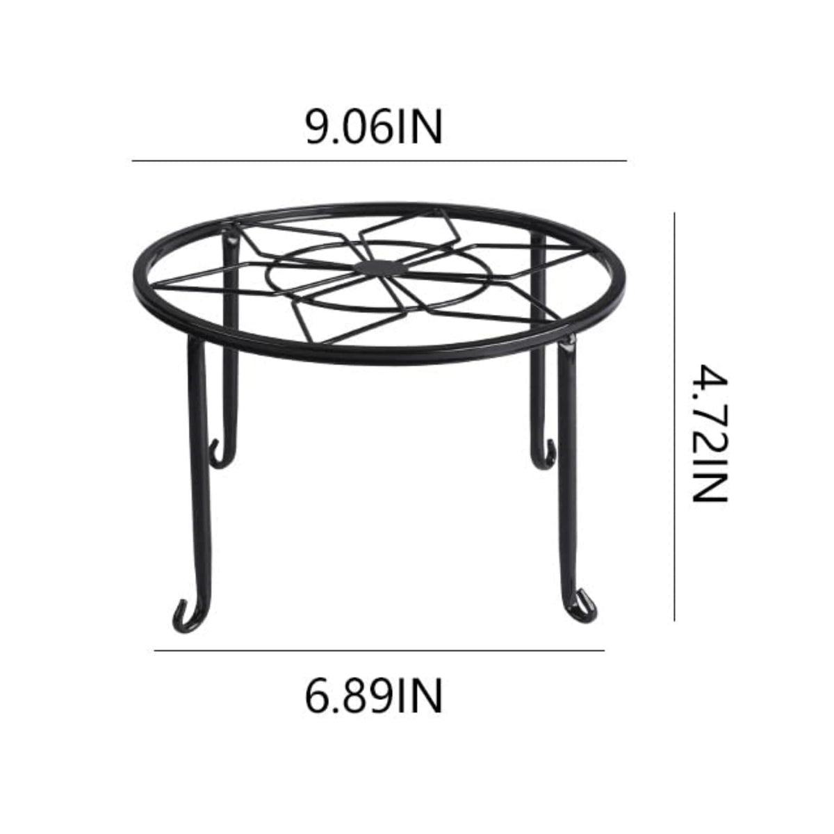 Autopromake 4-pack black metal plant stand 9x9 side view shows sturdy support for heavy pots.