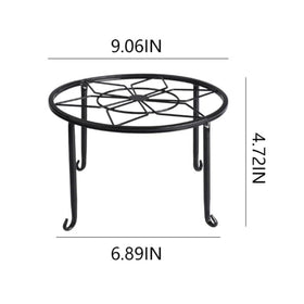 Autopromake 4-pack black metal plant stand 9x9 side view shows sturdy support for heavy pots.